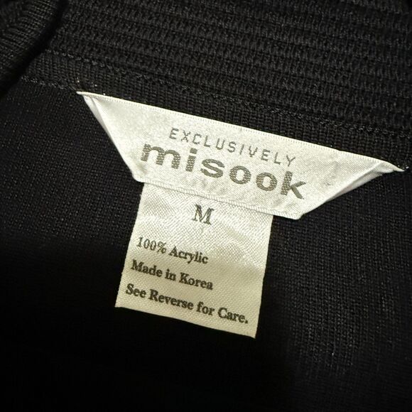 Women Misook Padded Light Weight Blazer Blouse Top in Black Size Medium - Picture 6 of 8